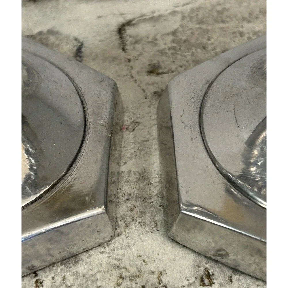 Vintage Chunky Barley Twist Aluminum Candlestick Pair Heavy Taper Holders 9”